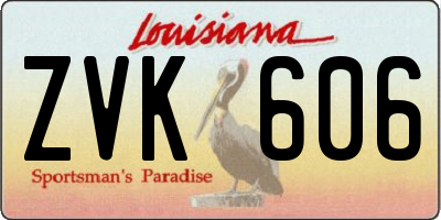 LA license plate ZVK606