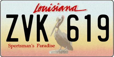 LA license plate ZVK619