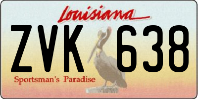 LA license plate ZVK638