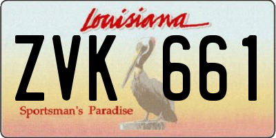 LA license plate ZVK661