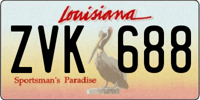 LA license plate ZVK688