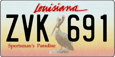 LA license plate ZVK691