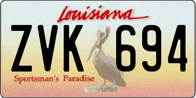 LA license plate ZVK694