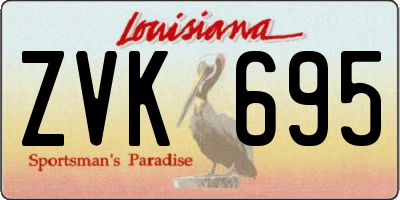 LA license plate ZVK695