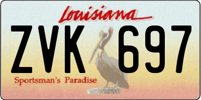 LA license plate ZVK697