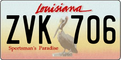 LA license plate ZVK706