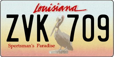 LA license plate ZVK709