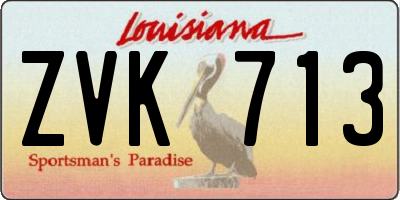 LA license plate ZVK713