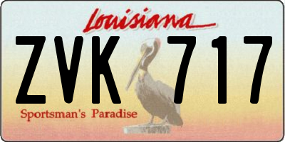 LA license plate ZVK717