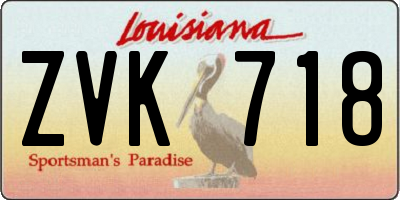 LA license plate ZVK718