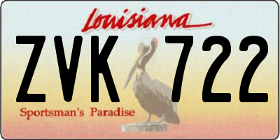 LA license plate ZVK722