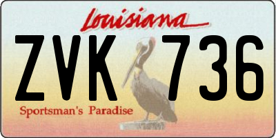 LA license plate ZVK736