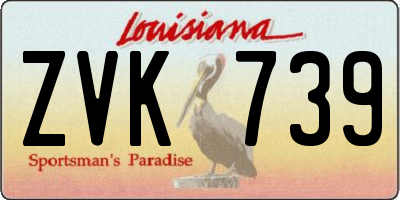 LA license plate ZVK739