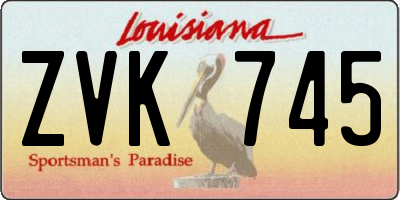 LA license plate ZVK745