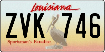 LA license plate ZVK746