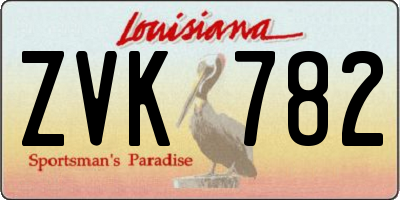 LA license plate ZVK782