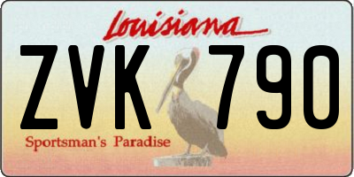 LA license plate ZVK790