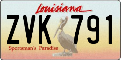 LA license plate ZVK791