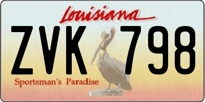 LA license plate ZVK798