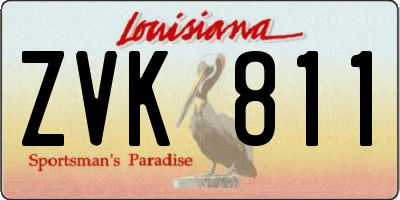 LA license plate ZVK811