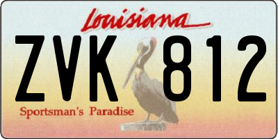 LA license plate ZVK812