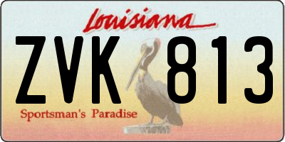 LA license plate ZVK813