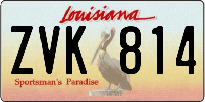 LA license plate ZVK814