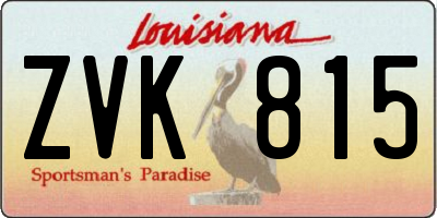 LA license plate ZVK815