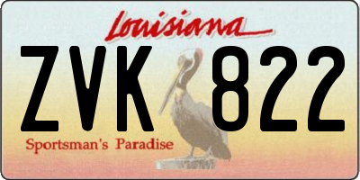 LA license plate ZVK822