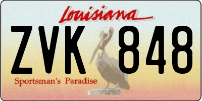 LA license plate ZVK848