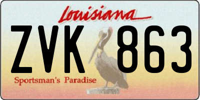 LA license plate ZVK863