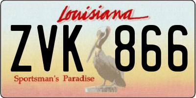 LA license plate ZVK866