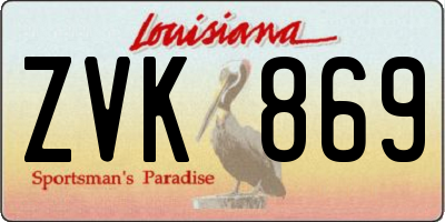 LA license plate ZVK869