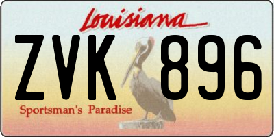 LA license plate ZVK896