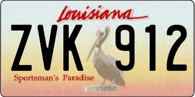 LA license plate ZVK912