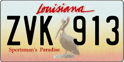 LA license plate ZVK913