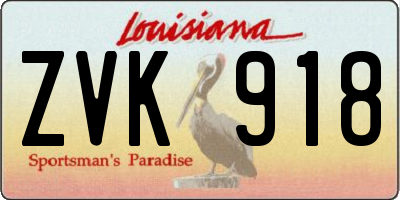 LA license plate ZVK918