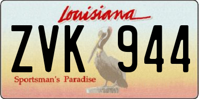 LA license plate ZVK944