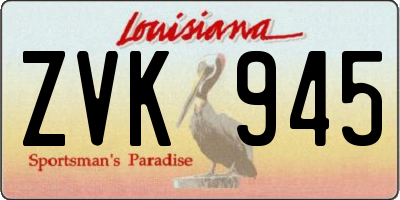 LA license plate ZVK945