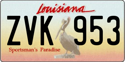 LA license plate ZVK953