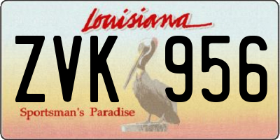 LA license plate ZVK956