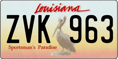 LA license plate ZVK963