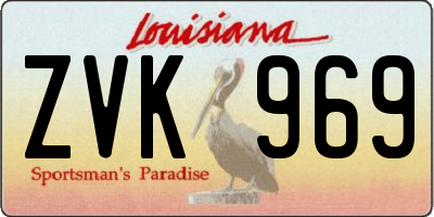 LA license plate ZVK969