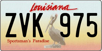 LA license plate ZVK975