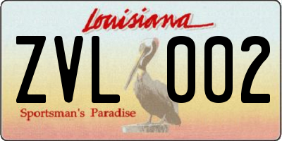 LA license plate ZVL002