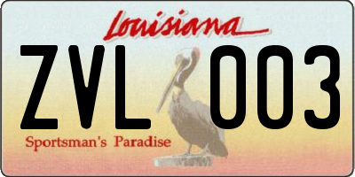 LA license plate ZVL003