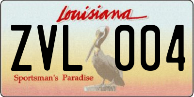 LA license plate ZVL004