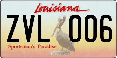 LA license plate ZVL006