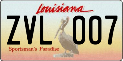 LA license plate ZVL007