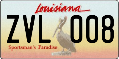 LA license plate ZVL008